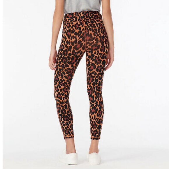 New J. CREW Weekend High-Rise Leopard Legging 7/8 Brown Orange Black AS045 Sz S - Picture 3 of 13